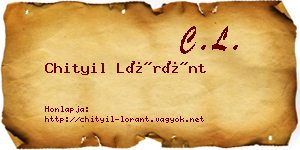 Chityil Lóránt névjegykártya