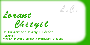 lorant chityil business card